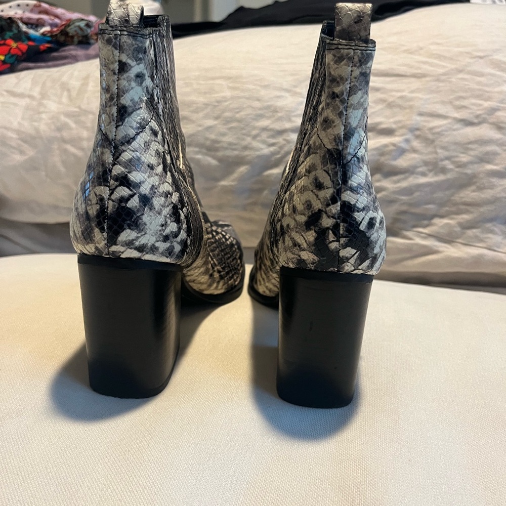 Marc Fisher Snakeskin Ankle Boots - Black and White - Picture 4 of 4
